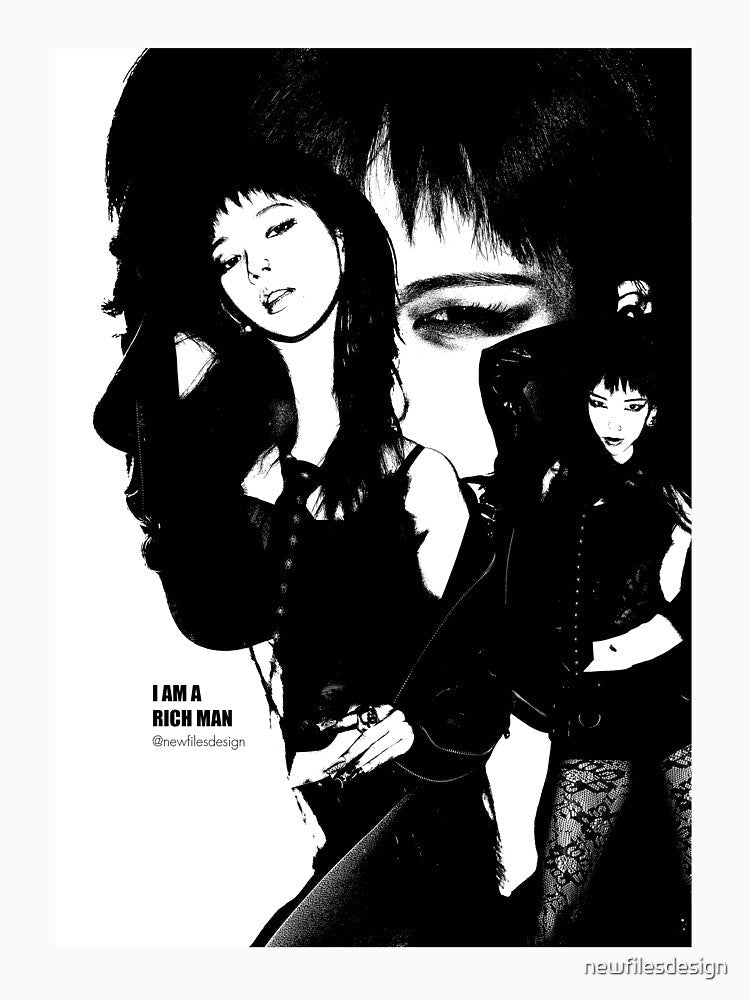 KARINA COLLAGE RICH MAN BLACK AND WHITE by newfilesdesign