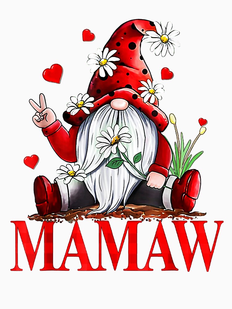 Mamaw Valentine Gnome Hippie Beetle Daisy Flower Gnome by shirleyfinley
