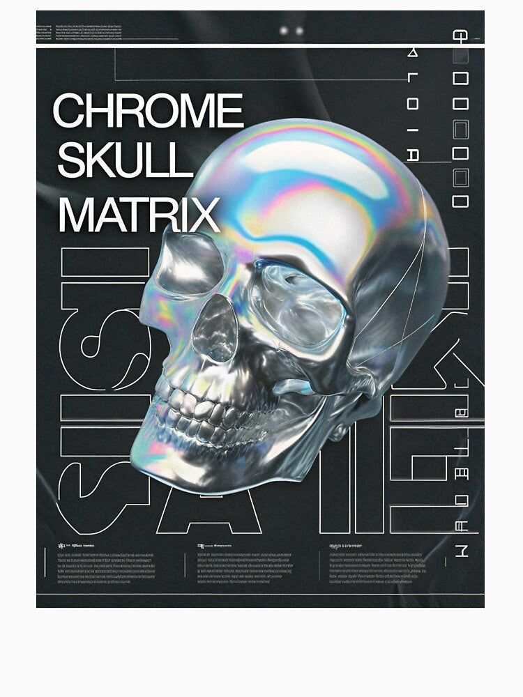 Chrome Skull Matrix: Liquid Metal Distortion by Raw-Ink