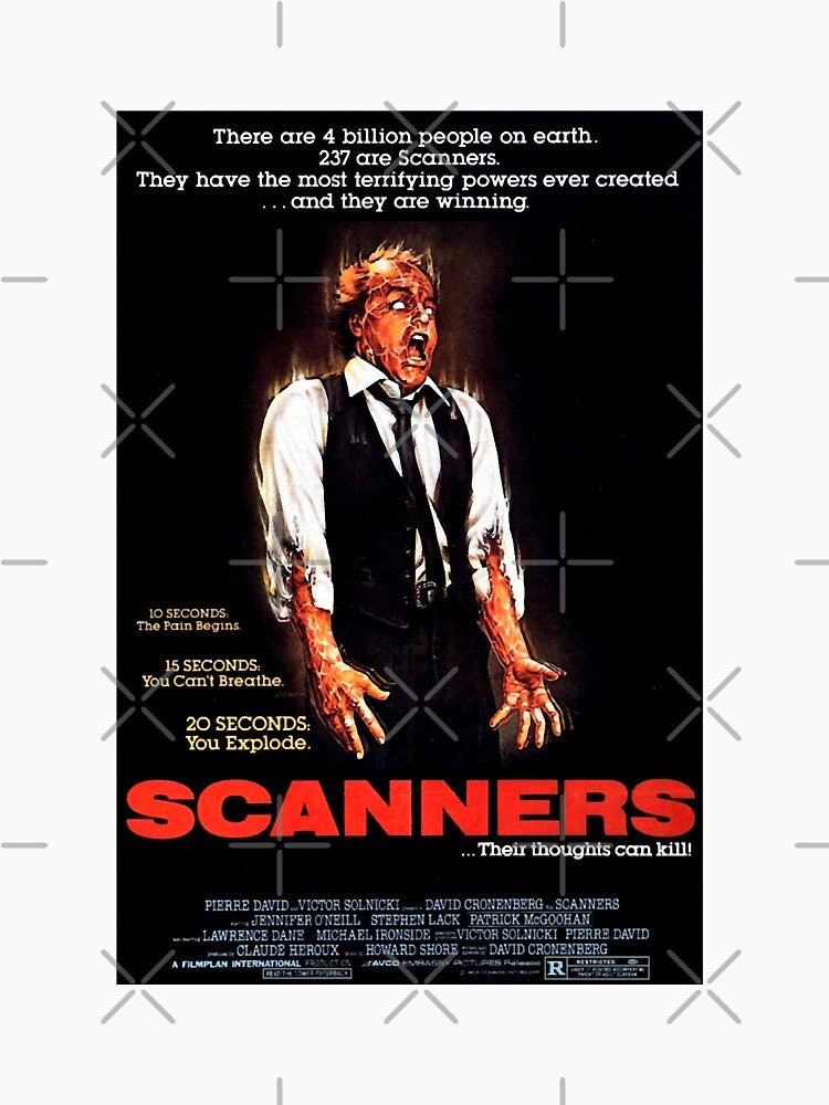Scanners 1981 Movie Poster Art Halloween Horror movie scifi film by ScannersTuyenHo