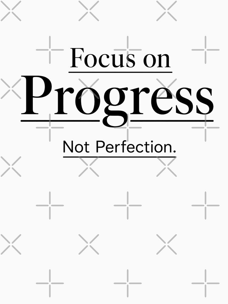 Focus on Progress Not Perfection Minimal Typography Poster | Underline Text Design | Motivational Quote Aesthetic by Sanika arts