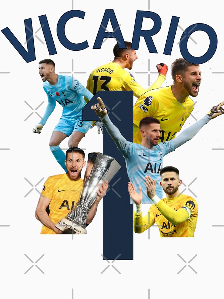 Vicario #1 Spurs Goalkeeper Fan Art | Dynamic Surround Design | Blue & White Football Print by Kings Clothing
