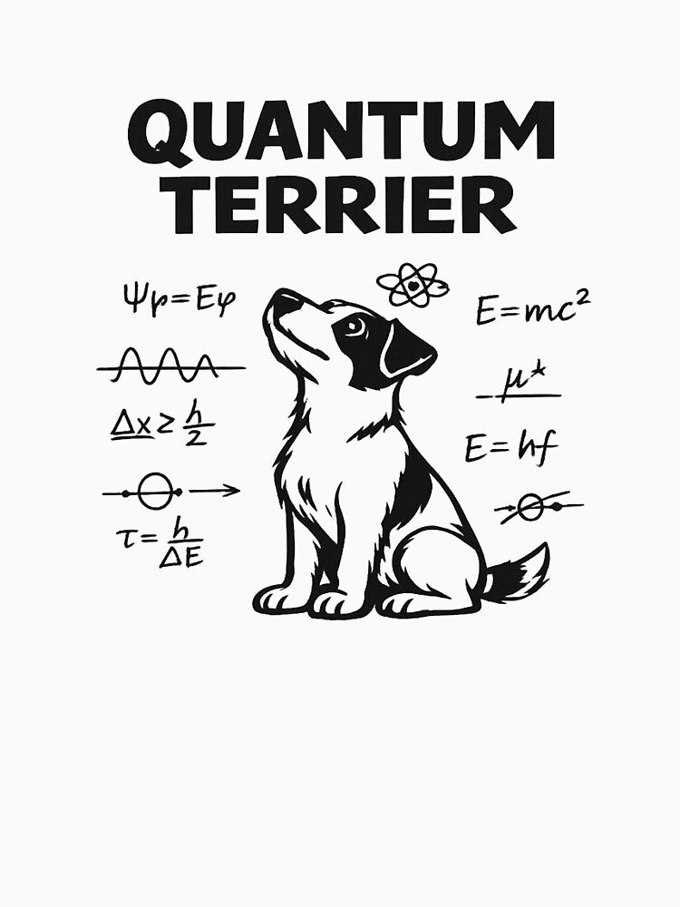 Quantum Terrier - Funny Physics Dog Art by myforestfog
