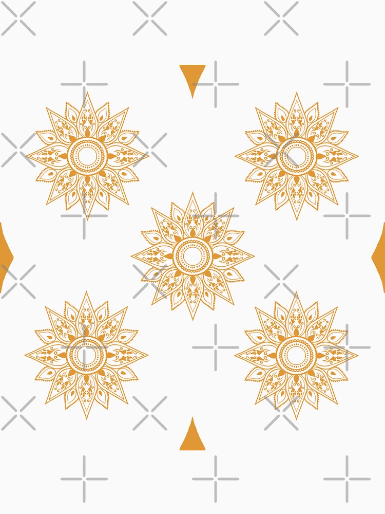 Flower patterns gold on black by Chaoticzarts