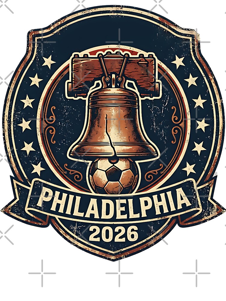 Philadelphia 2026 World Cup Host City Vintage Football Badge — Liberty Bell Soccer Crest by BrickByDream