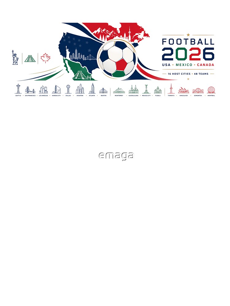Football 2026 Mug, Minimal USA Mexico Canada Soccer Cup, North America Football Gift, Modern Sports by emaga