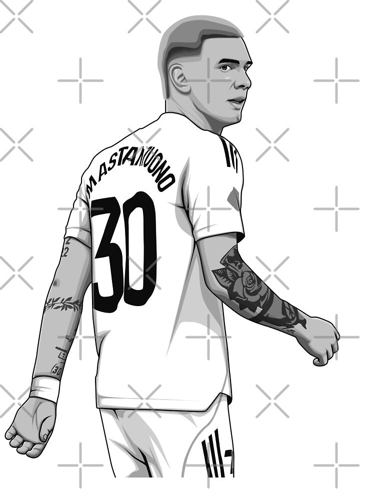 Franco Mastantuono Black and White Version by Aldduardo