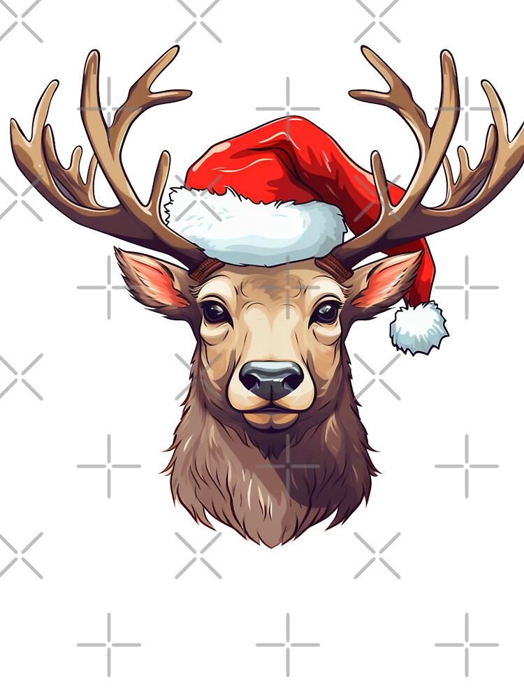 Adorable Christmas Reindeer donning a Santa Claus hat by MOA-trends