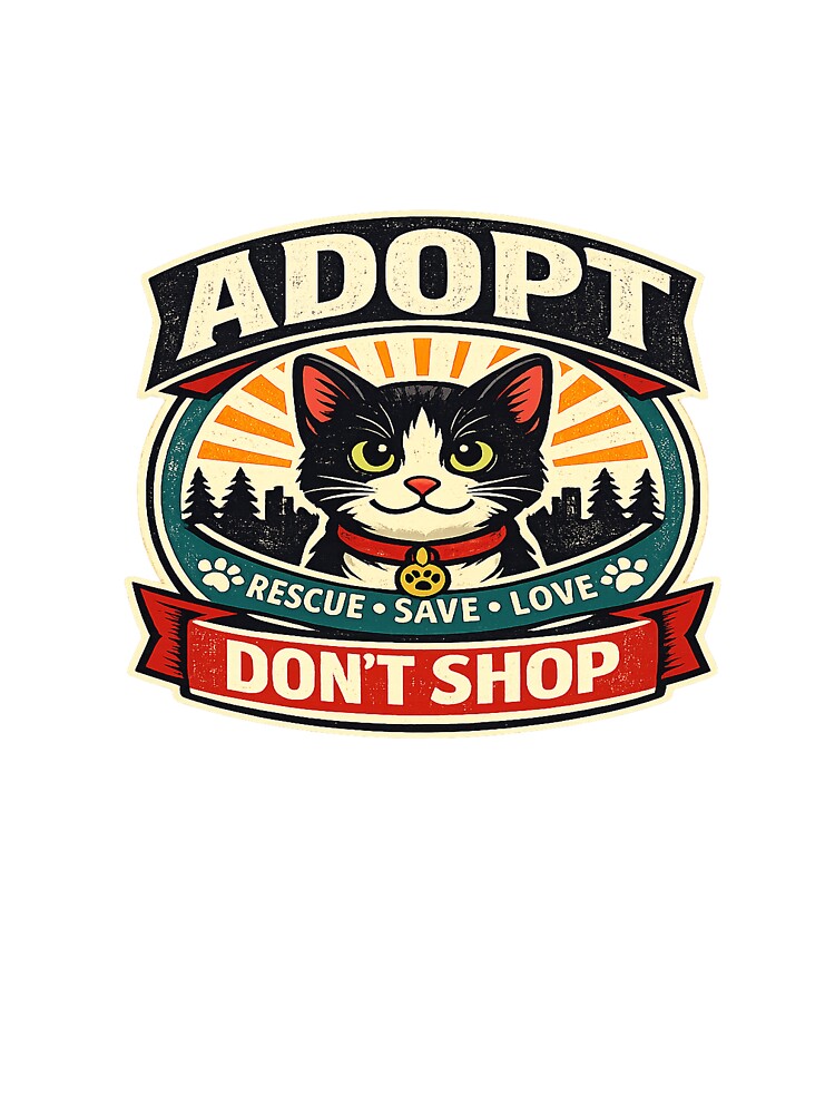 Adopt Don't Shop Cat – Vintage Animal Welfare Design by Hawx14