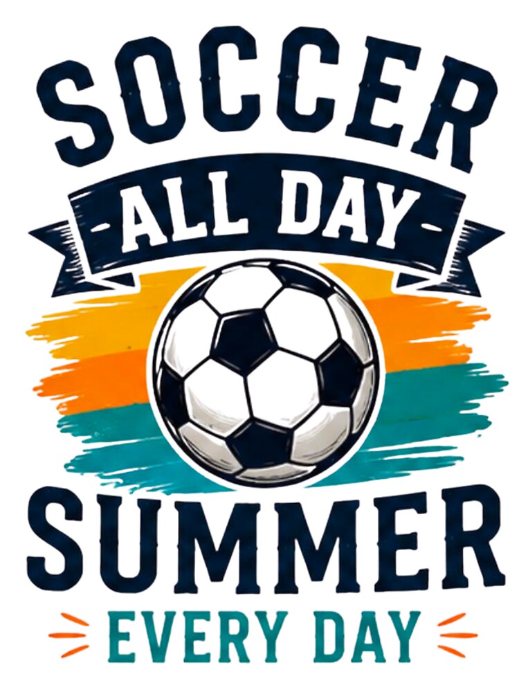 Soccer All Day Summer Every Day Retro Beach Football T-Shirt by novaduman