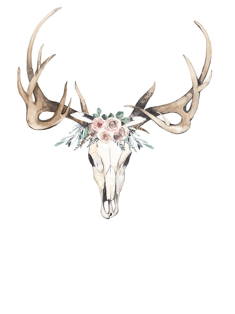 boho floral skull by kpapiez