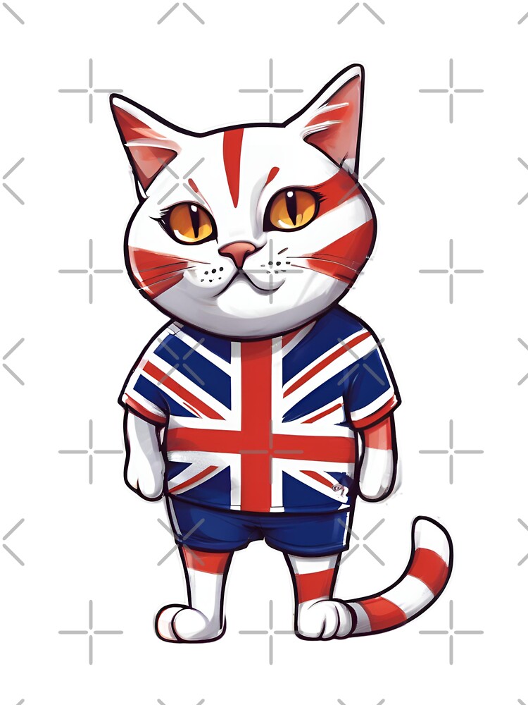 England UK Sports Team: a Cat wearing colours of British Flag D04 by PerfectDay2Play