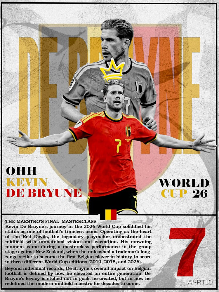 Kevin De Bruyne Belgium World Cup 2026 Poster Design by Af-RT10