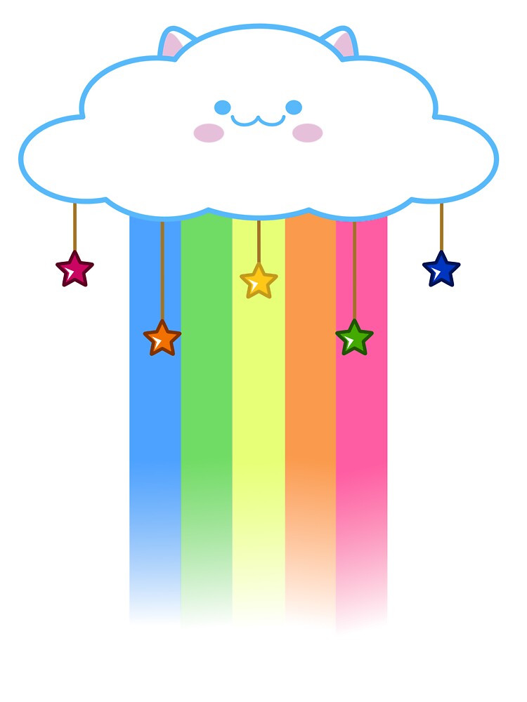 Kawaii Rainbow Cat Cloud by DesignsByHumbug