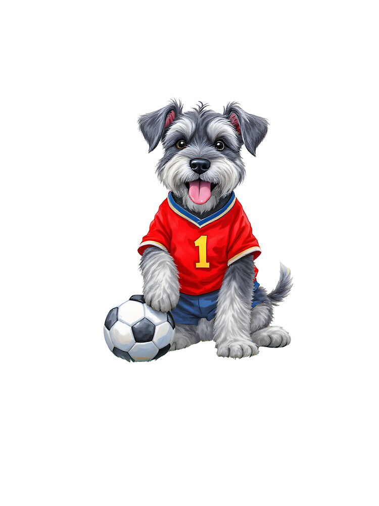 Schnauzer Soccer Art by Kedspicedesign
