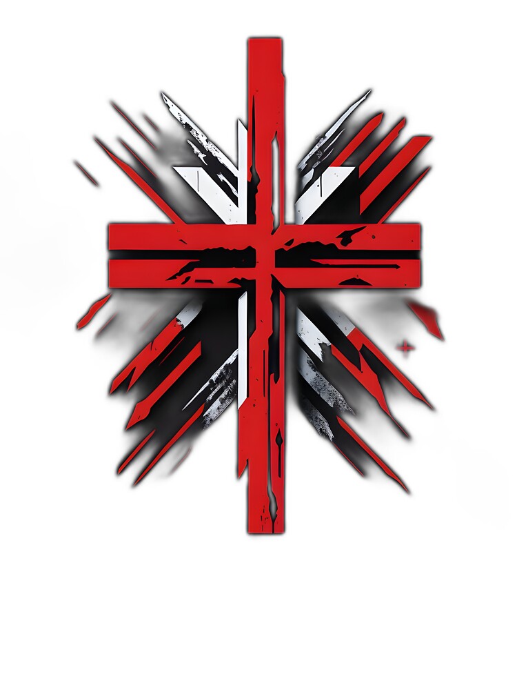 Abstract Minimalist Cool Symbol: Red Cross X by MoxieVibe