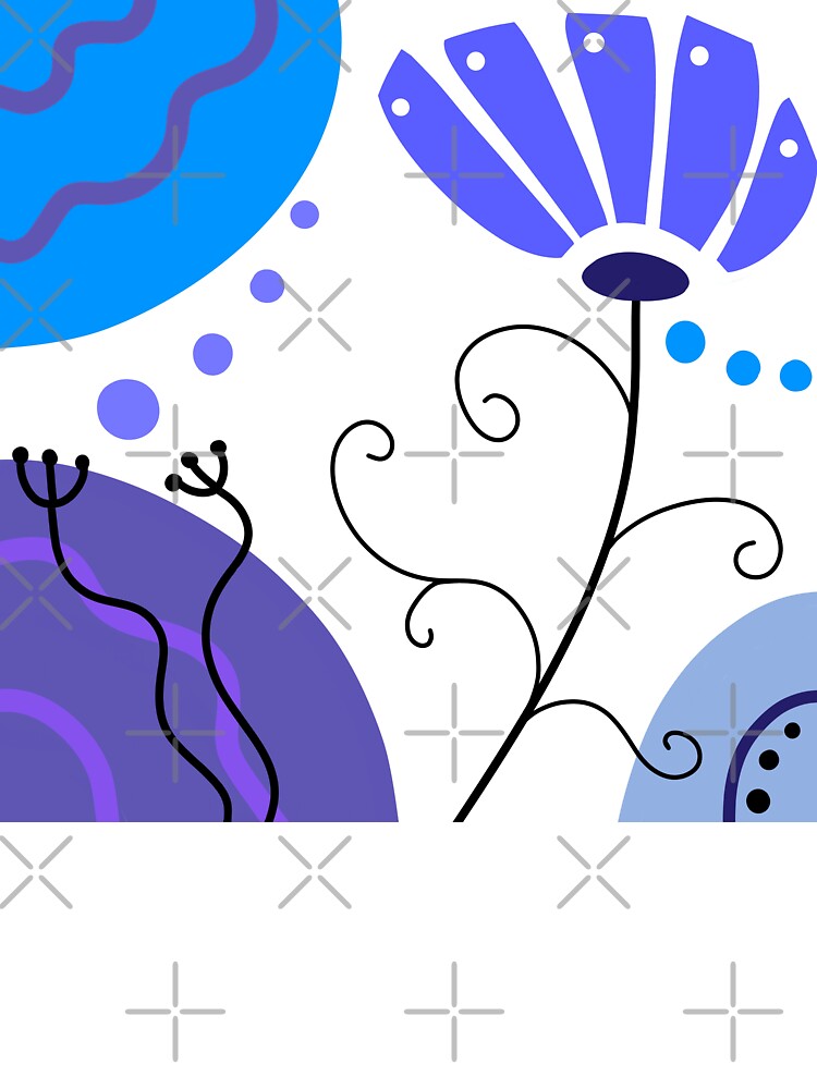 Vibrant Blue Whimsical Boho Design by Sartoris Art