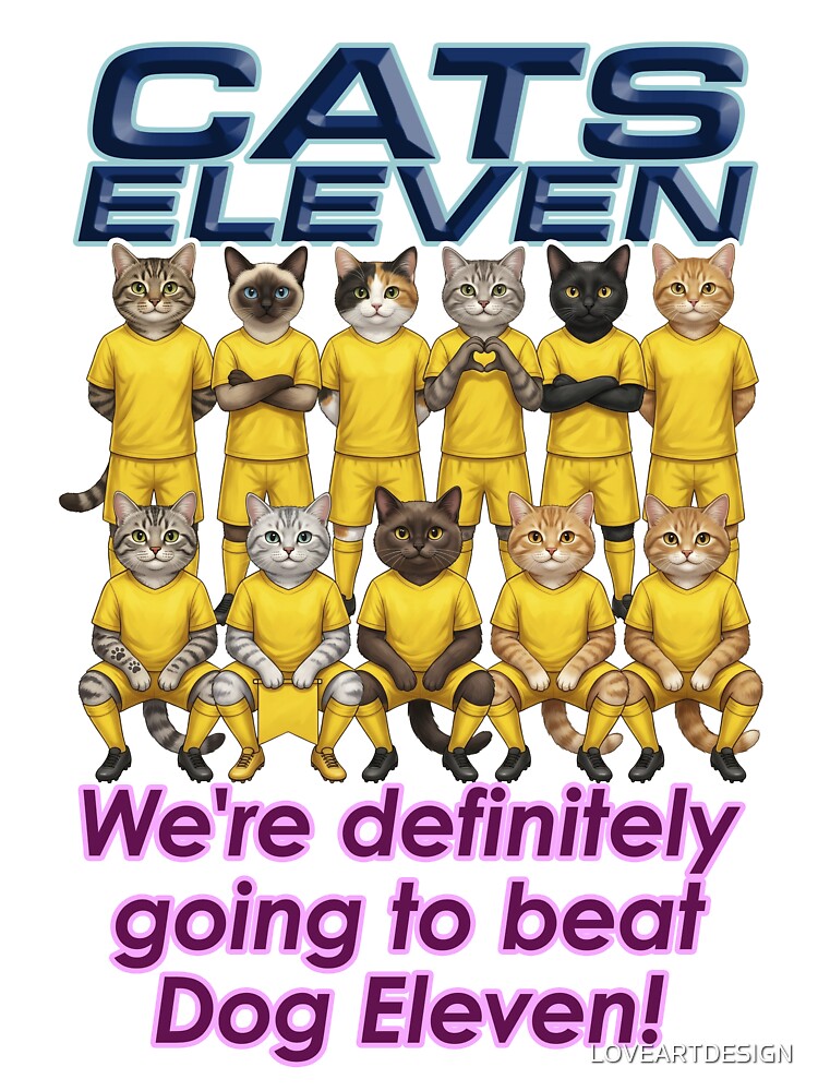 CATS ELEVEN -Based on a team photo of a soccer team- by LOVEARTDESIGN