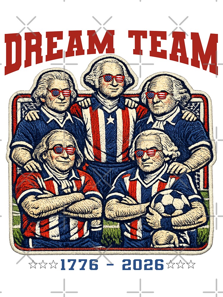 Dream Team USA Founding Fathers Soccer Team Funny 4th of July America 250th Anniversary by Youngkev-arts