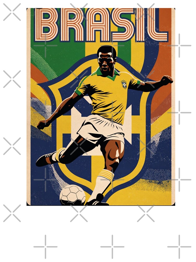 Brasil retro illustration poster /Brazil football national club by Nexus Space