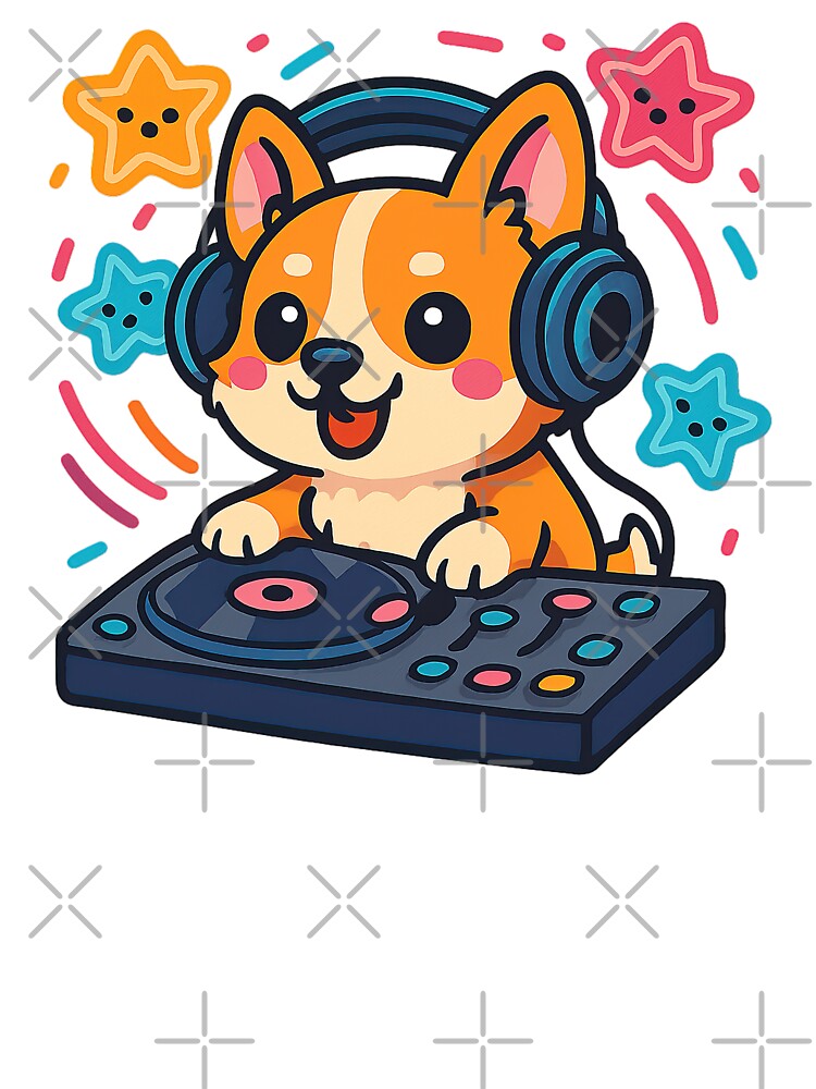 Cute Kawaii Corgi, DJ Corgi, Kawaii Corgi by graphic-genie