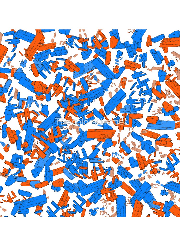 Comic book explosion - orange blue grey by Thecolorschemer