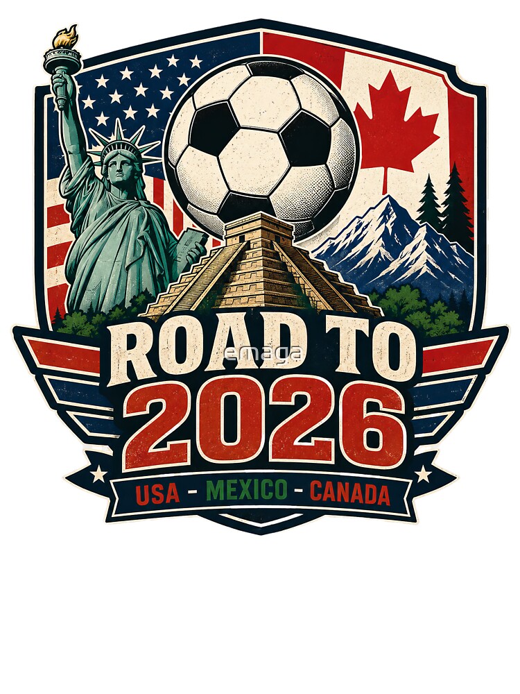 Road to 2026 USA Mexico Canada Soccer Design by emaga