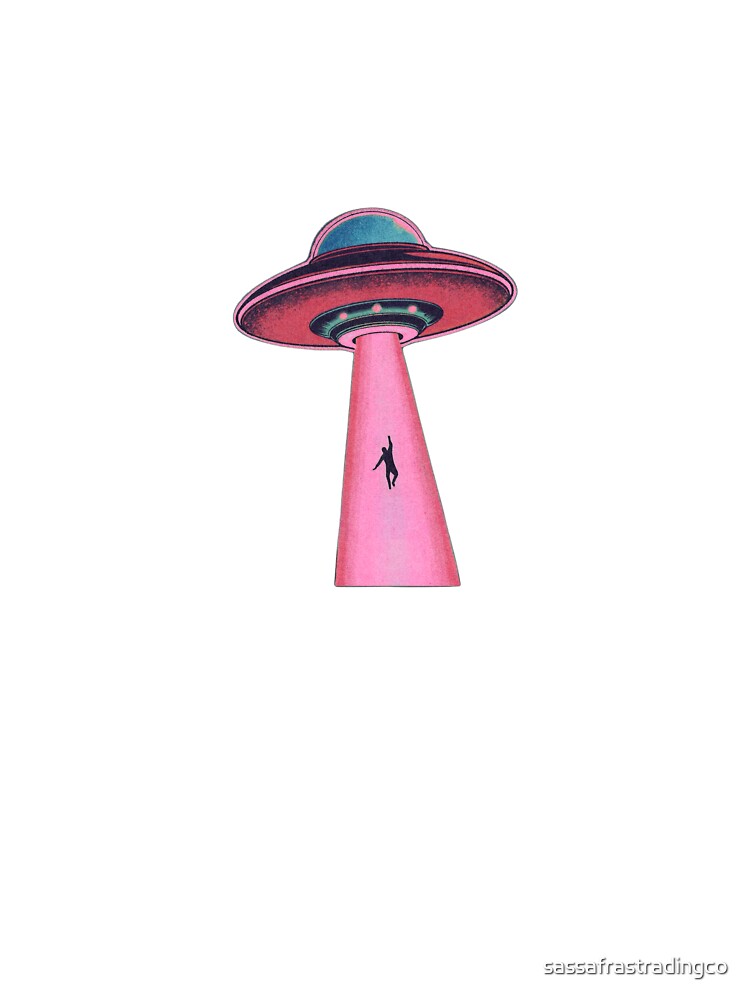 Take Me With You – Retro UFO Abduction (Pink&Blue) by sassafrastradingco