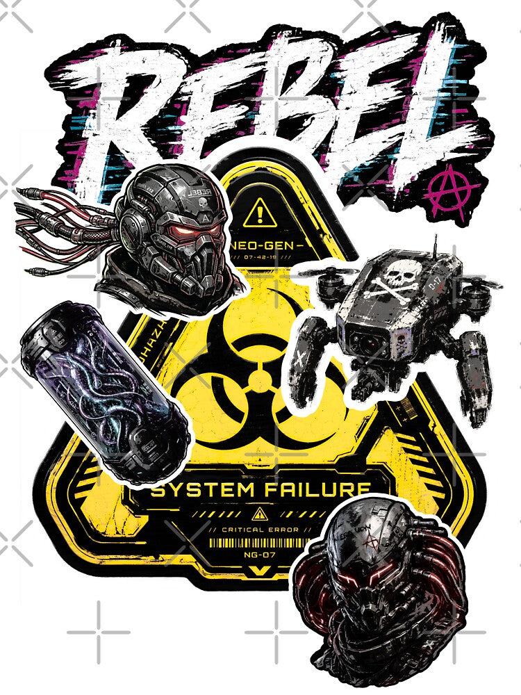 Cyberpunk Rebel Biohazard Sticker Pack by Zyro Craft