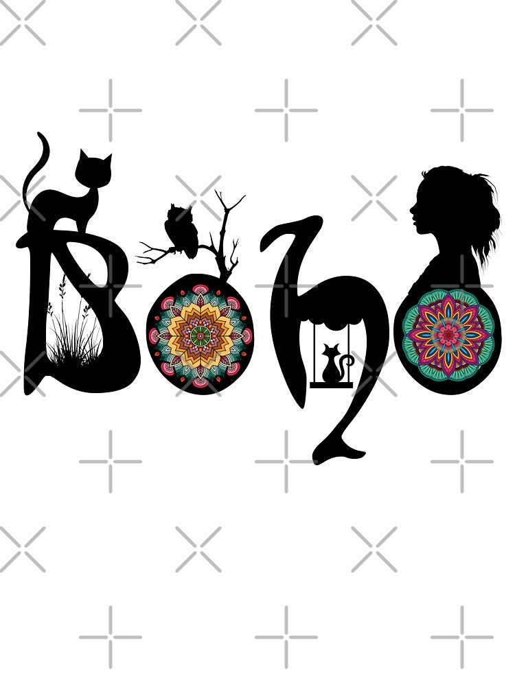Boho Ornamental Typography T-Shirt - BOHO by GorinART