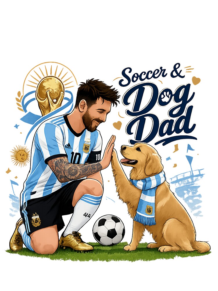 Messi Argentina Golden Retriever Dog Dad Kawaii World Cup 2026 by Ashley critters