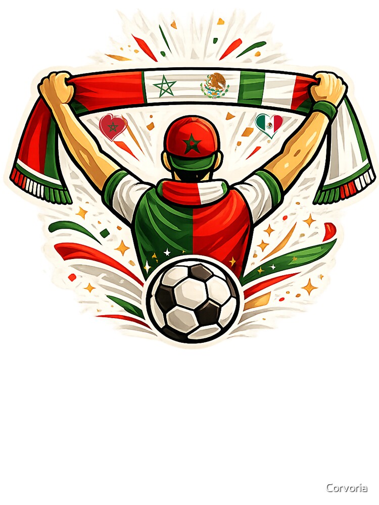 Mexico Morocco Soccer Fan Unity by Corvoria