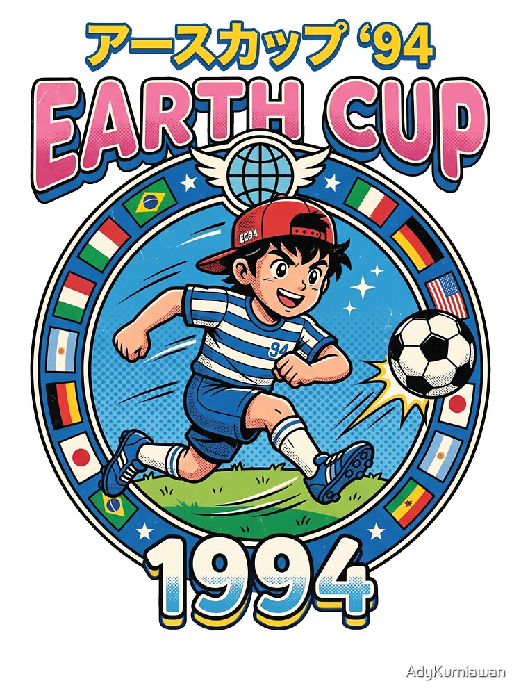 Earth Cup 94 Retro Japanese Anime Soccer Aesthetic by AdyKurniawan