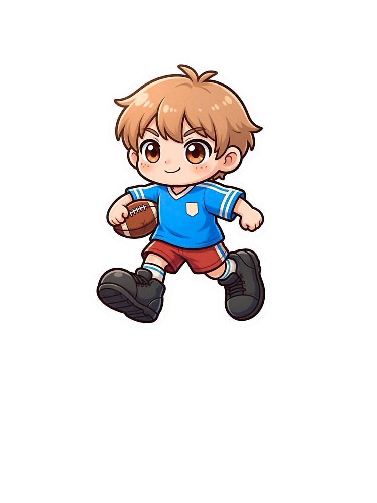 Chibi Football Player Sticker | Cartoon Soccer Kid Design by Pandey14