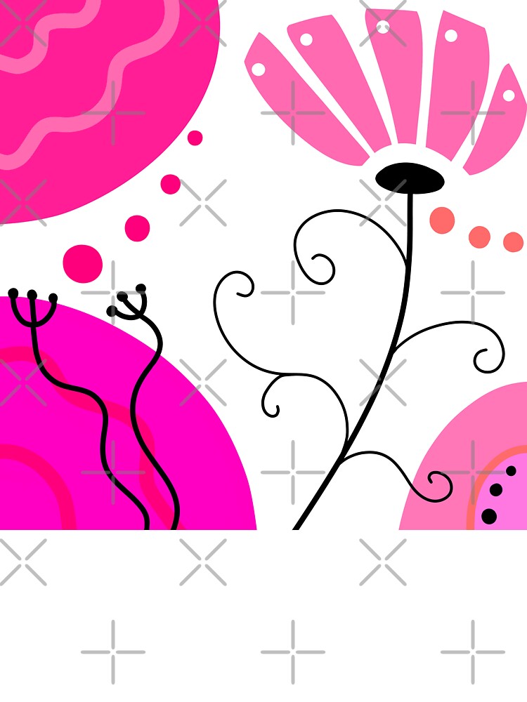 Vibrant Pink Whimsical Boho Design by Sartoris Art