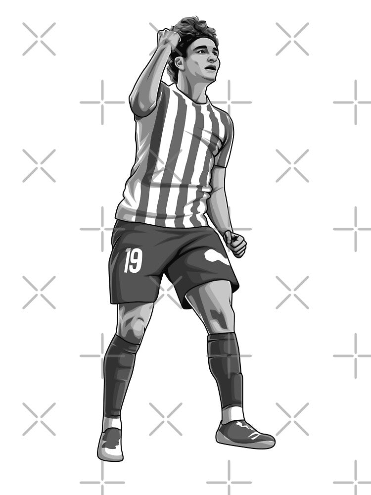 Julián Alvarez Black and White Version by Aldduardo