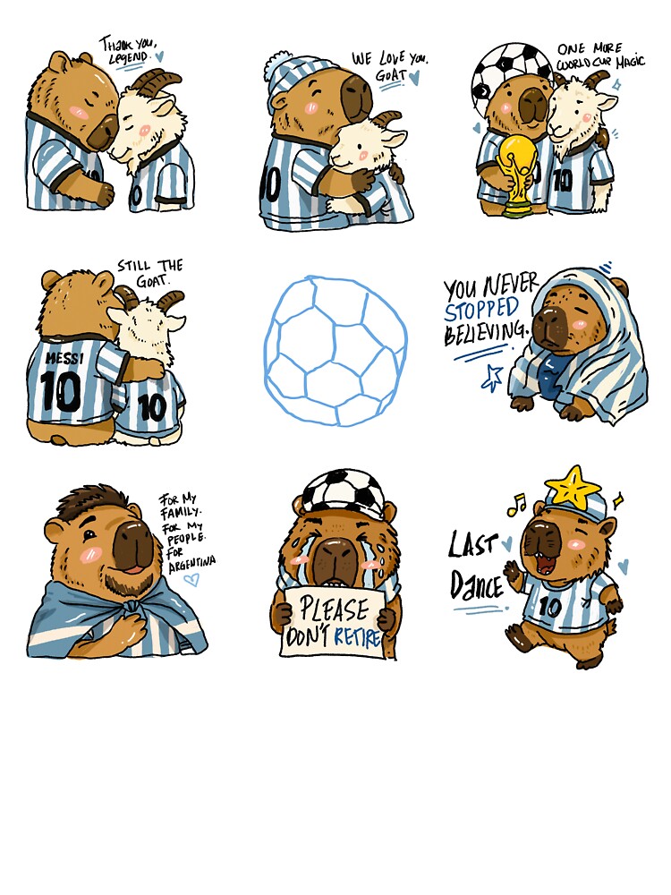 Capybara Argentina World Cup 2026 Sticker Pack | Cute GOAT Football Fan Collection by chupichapa