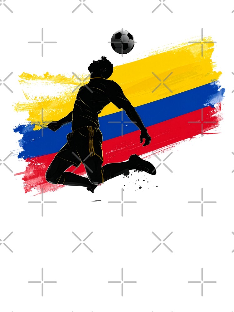 Colombia Soccer Player Art — Colombian Football Flag Action Fan Print by icemanphotos