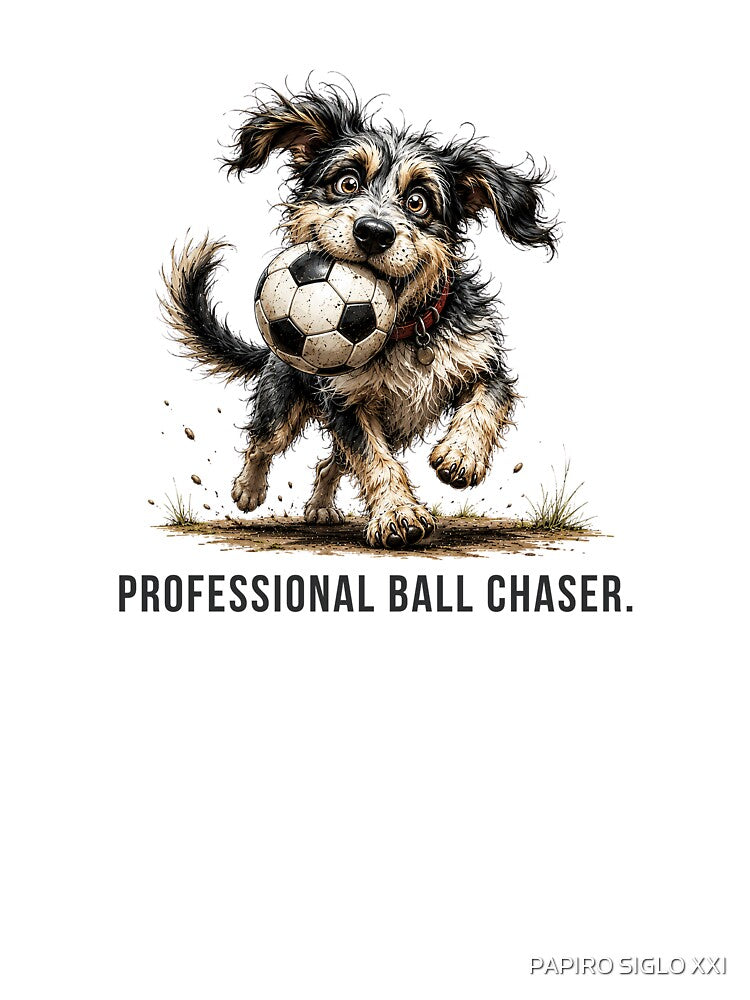Professional Ball Chaser – Football Scruffy Dog Illustration by PAPIRO SIGLO XXI
