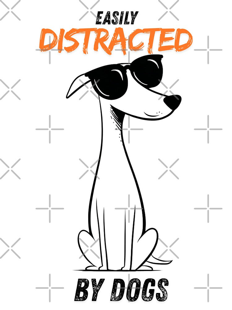 Funny Dog Lover Shirt – Easily Distracted by Dogs – Cute Dog Owner Gift, Dog Mom Shirt, Dog Dad Shirt by Azerod