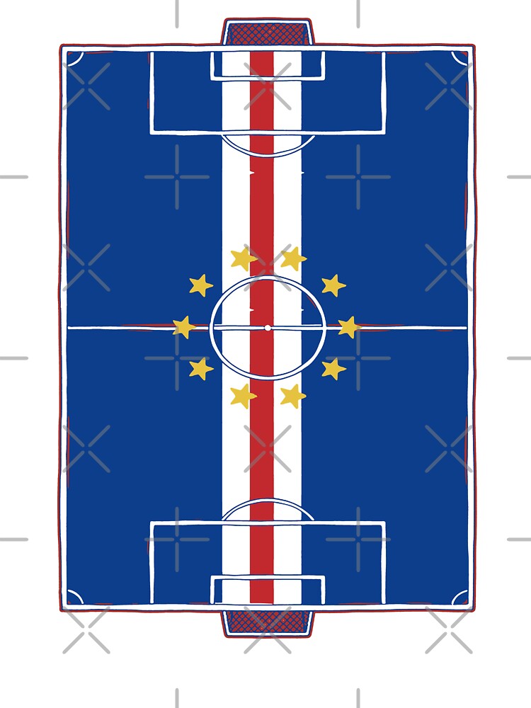 Cape Verde Soccer Field Flag. by EunsooLee