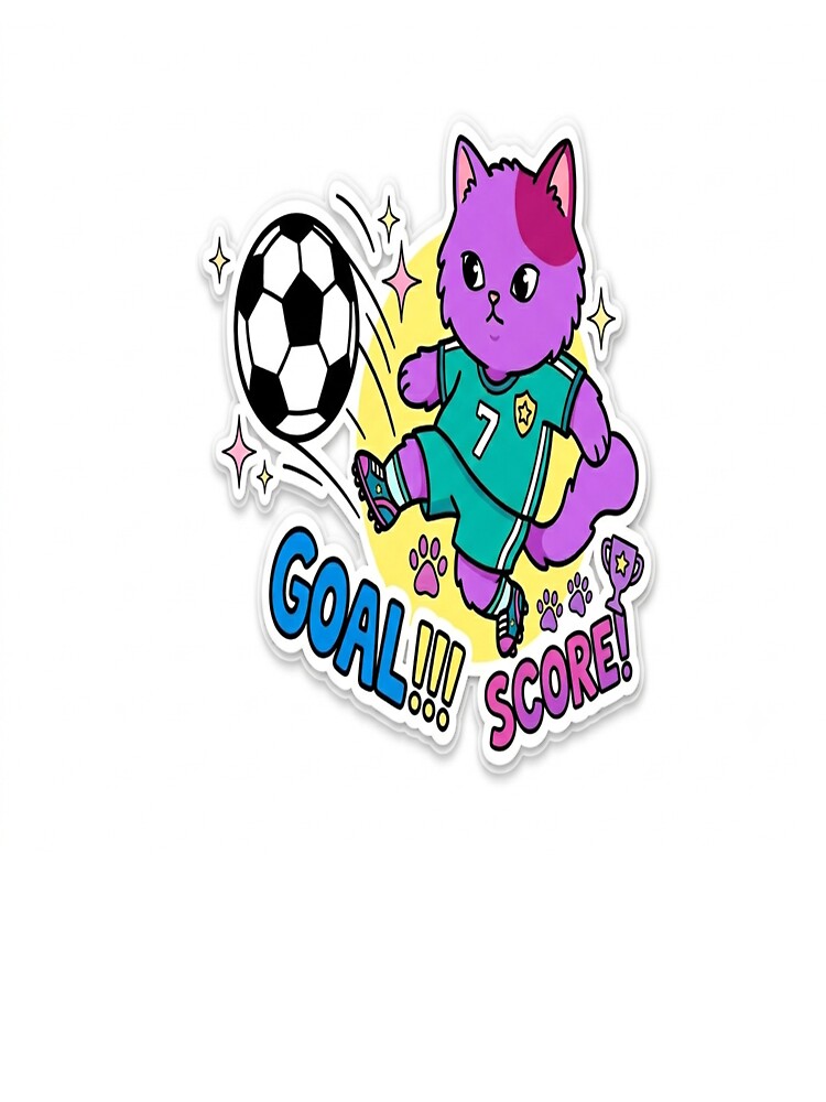Cute Soccer Cat Goal by MochiMeteor