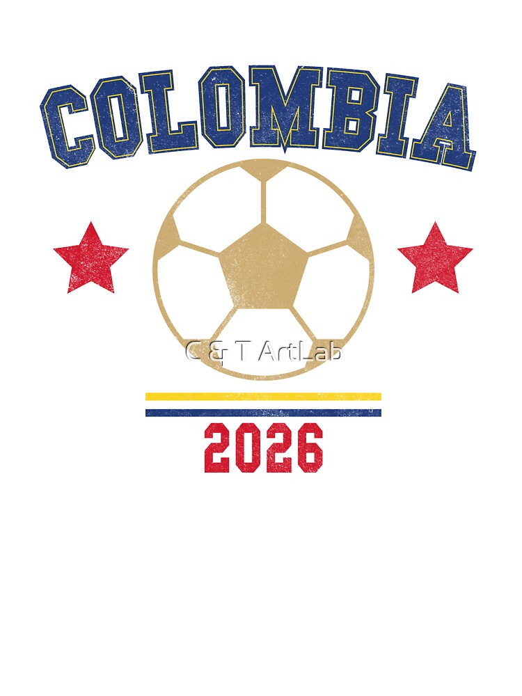 Colombia — Vintage Soccer Tee by C & T ArtLab