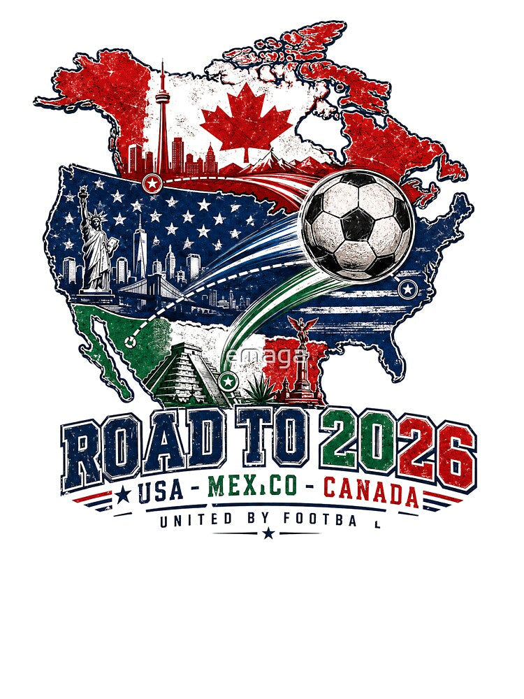 Road to 2026 USA Mexico Canada Soccer Badge by emaga