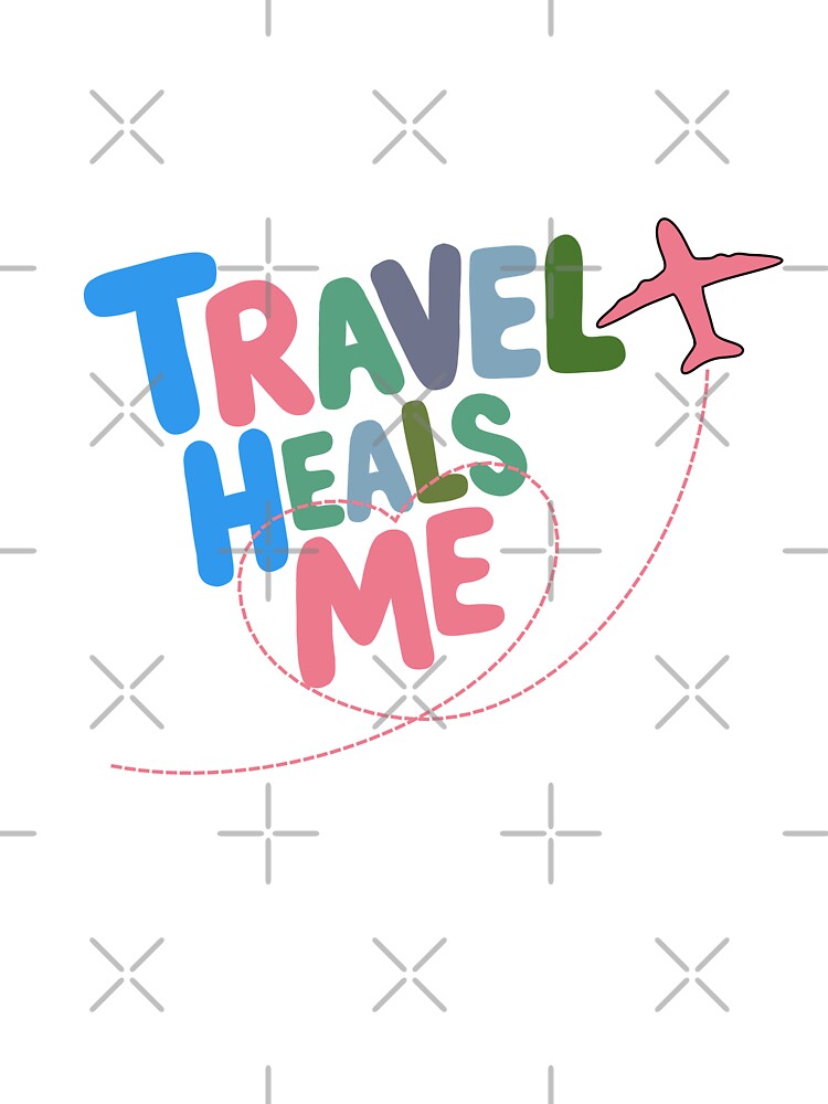 Travel Heals Me – Cute Travel Quote with Airplane | Inspirational Travel Design by PTMinimalShop