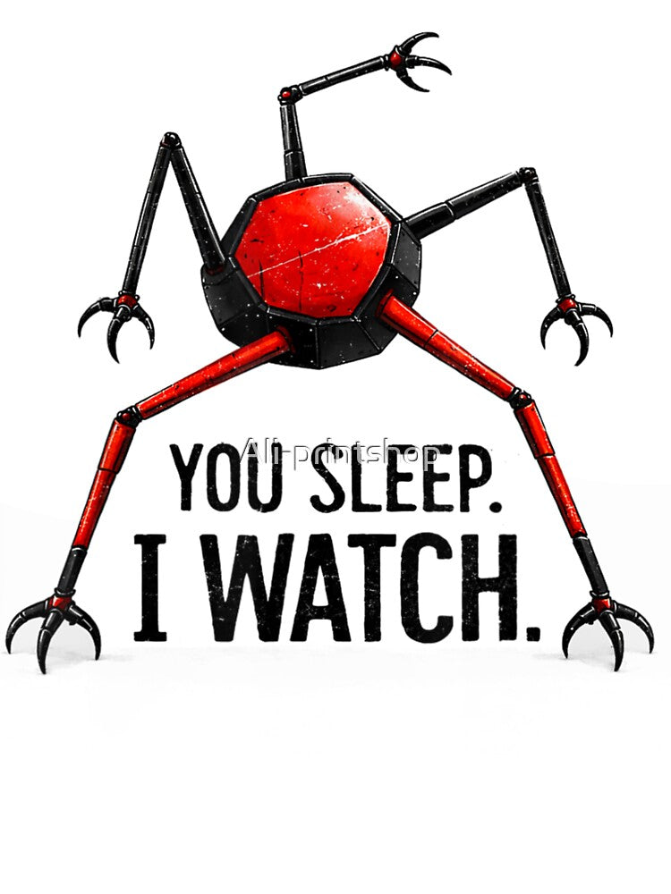 You Sleep I Watch Creepy Robot Dystopian Sci-Fi Horror by Ali-printshop