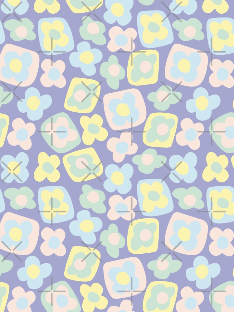 BOHO BOXY MODERN FLOWER PASTEL PURPLE by blomastudios