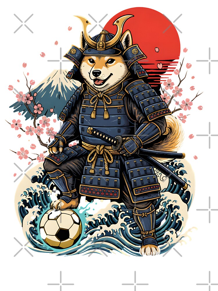 Japanese Soccer Samurai Shiba Inu Ukiyo-e Art - Football Fan - Game Supporter Japanese Team by BeaverFriends