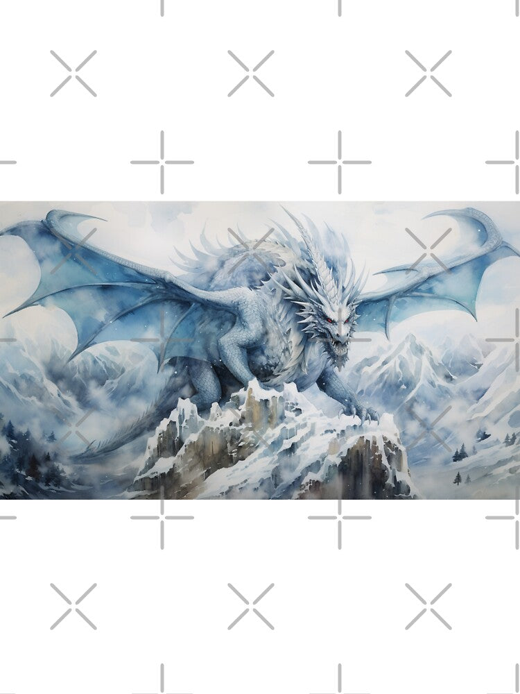 Dark Fantasy Watercolor - Peaceful Winter Dragon by Fantasy Masterpiece