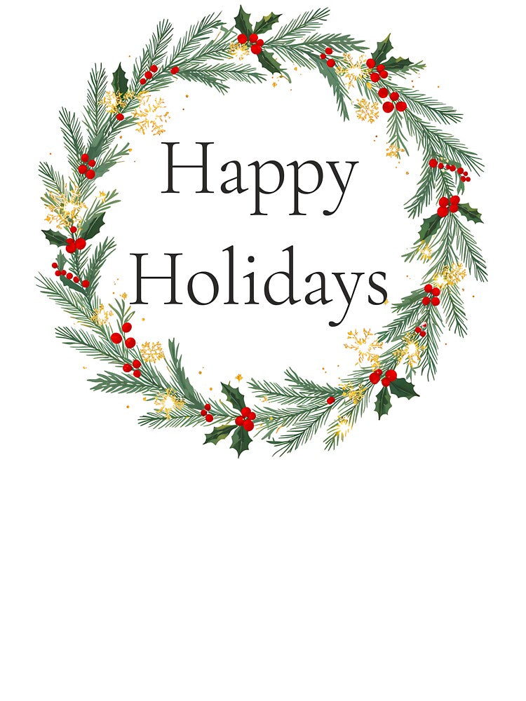 Happy Holidays Wreath – Festive Christmas Ornament Design 2025 by Punnyverse